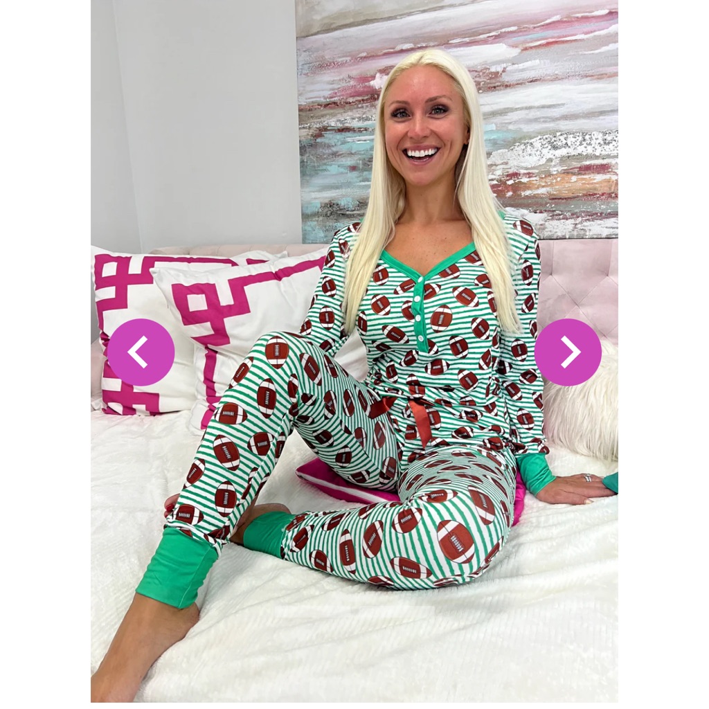Women's Football Print Pajama Set